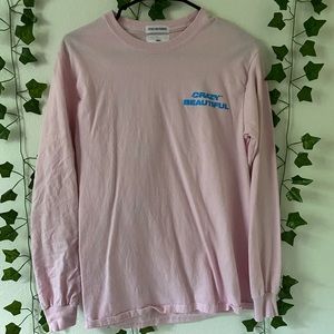Zumiez pink distorted butterfly long sleeve tee